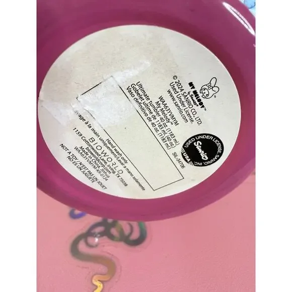 My Melody Stainless Steel Tumbler 40oz Pink  Hello Kitty & Friends 2024 Sanrio - Picture 9 of 11